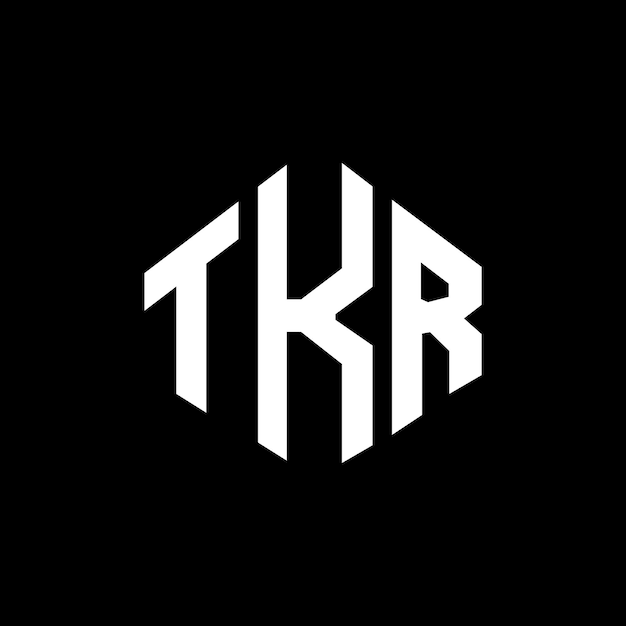 Diseño de logotipo de letra TKR con forma de polígono TKR polígono y forma de cubo diseño de logotipo TKR hexágono modelo de logotipo vectorial colores blanco y negro TKR monograma logotipo de negocios e inmobiliario