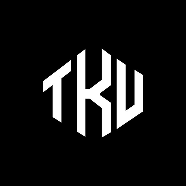 Diseño de logotipo de letra TKU con forma de polígono TKU polígono y forma de cubo diseño de logotipo TKU hexágono patrón de logotipo vectorial colores blanco y negro TKU monograma negocio y logotipo de bienes raíces