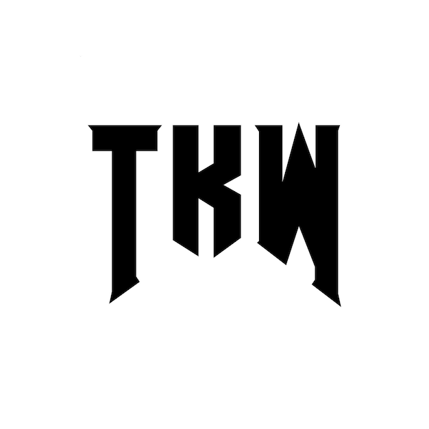 Diseño de logotipo de letra TKW para una empresa de tecnología Diseño de Logotipo TKW combinación de colores blanco y negro TKW logotipo TKw vector TKW diseño Icono TKW alfabeto TKW tipografía Diseño de logos