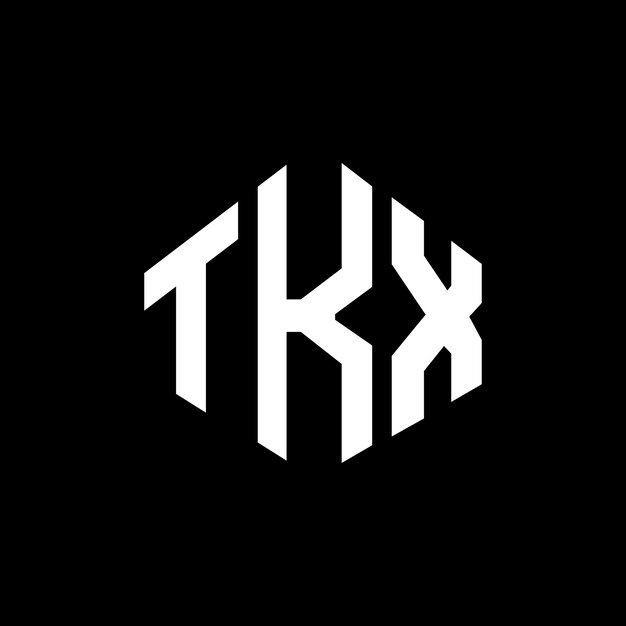Diseño de logotipo de letra TKX con forma de polígono TKX polígono y forma de cubo diseño de logotipo TKX hexágono patrón de logotipo vectorial colores blanco y negro TKX monograma logotipo de negocios e inmobiliario