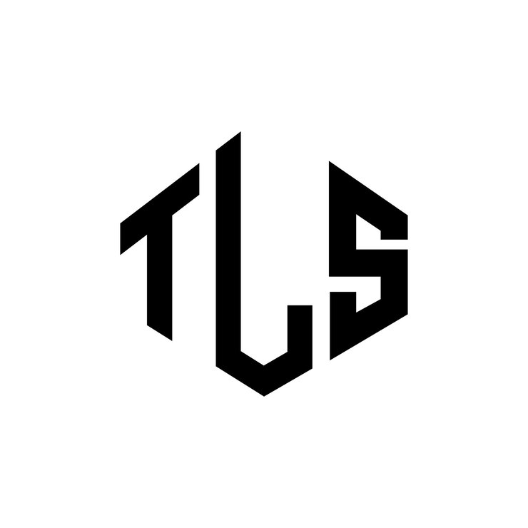Vector diseño de logotipo de letra tls con forma de polígono tls polígono y forma de cubo diseño de logotipo tls hexágono patrón de logotipo vectorial colores blanco y negro tls monograma negocio y logotipo de bienes raíces