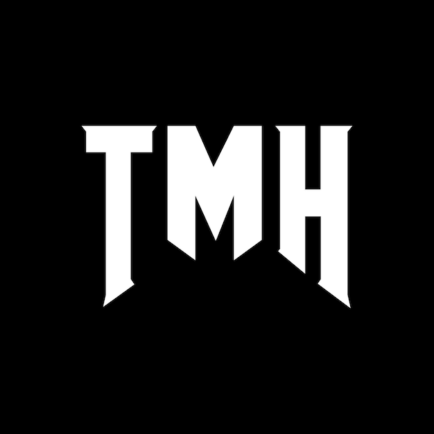 Diseño de logotipo de letra TMH para la compañía de tecnología Diseño del logotipo TMH combinación de colores blanco y negro Logotipo TMH Vector TMH Diseño del icono TMH Alfabeto TMH Tipografía diseño del logotipo