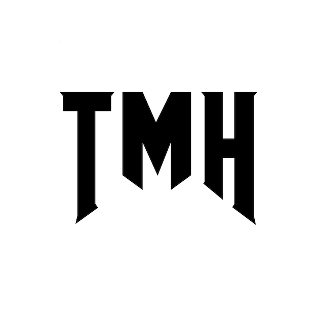 Diseño de logotipo de letra TMH para la compañía de tecnología Diseño del logotipo TMH combinación de colores blanco y negro Logotipo TMH Vector TMH Diseño del icono TMH Alfabeto TMH Tipografía diseño del logotipo