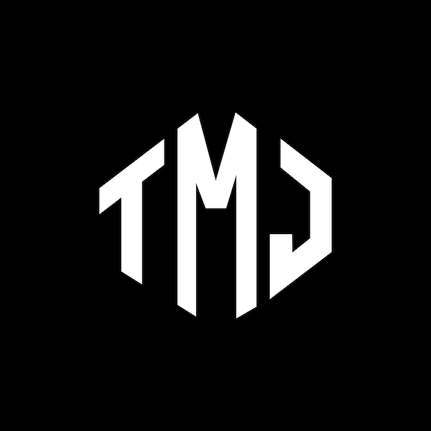 Diseño del logotipo de la letra TMJ con forma de polígono TMJ diseño del logotipo en forma de póligono y cubo TMJ hexágono modelo de logotipo vectorial colores blanco y negro TMJ monograma de negocios y logotipo de bienes raíces
