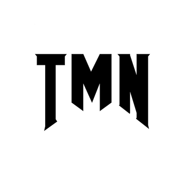 Diseño de logotipo de letra TMN para la compañía de tecnología Diseño de Logotipo TMN combinación de colores blanco y negro Diseño de diseño de logotipo TMN Vector TMN Diseño de icono TMN Alfabeto TMN Tipografía TMN