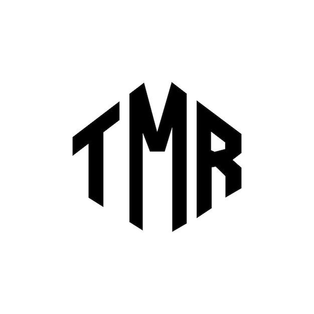 Diseño del logotipo de la letra TMR con forma de polígono TMR diseño del logotipo en forma de póligono y cubo TMR hexágono modelo de logotipo vectorial colores blanco y negro TMR monograma de negocios y logotipo de bienes raíces