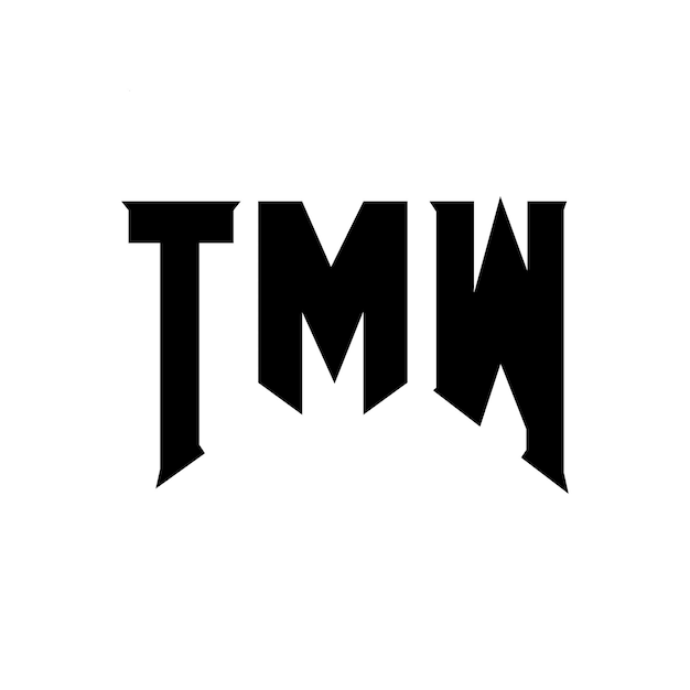 Diseño de logotipo de letra TMW para la compañía de tecnología TMW Diseño del logotipo de combinación de colores blanco y negro TMW Logotipo TMW vector TMW diseño del icono TMW alfabeto TMW tipografía diseño del logotipo TMW