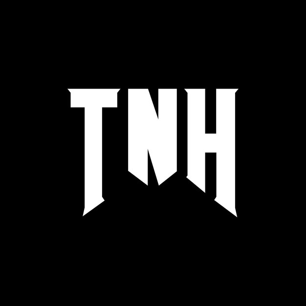 Diseño de logotipo de letra TNH para la compañía de tecnología Diseño de Logotipo TNH combinación de colores blanco y negro Diseño de diseño de logotipo TNH Vector TNH Icono TNH Alfabeto TNH Tipografía