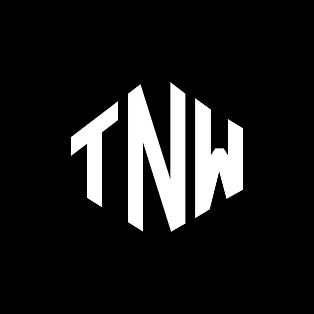 Diseño del logotipo de la letra TNW con forma de polígono TNW diseño del logotipo en forma de póligono y cubo TNW hexágono patrón del logotipo vectorial colores blanco y negro TNW monograma de negocios y logotipo inmobiliario