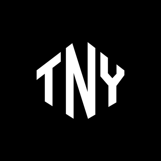 Diseño de logotipo de letra TNY con forma de polígono TNY polígono y forma de cubo diseño de logotipo TNY hexágono patrón de logotipo vectorial colores blanco y negro TNY monograma negocio y logotipo de bienes raíces