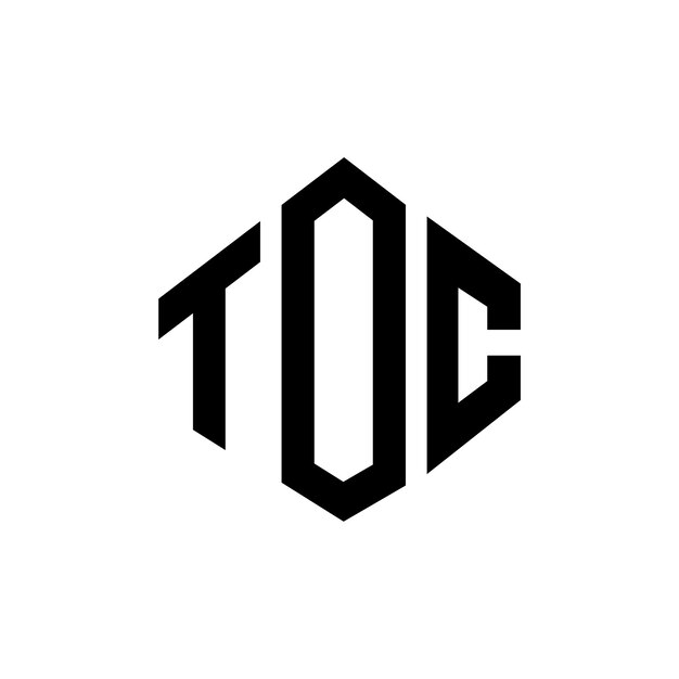 Diseño de logotipo de letra TOC con forma de polígono TOC polígono y forma de cubo diseño de logotipo TOC hexágono patrón de logotipo vectorial colores blanco y negro TOC monograma de negocios y logotipo de bienes raíces
