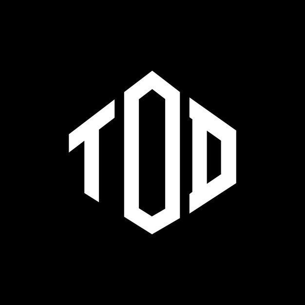 Diseño de logotipo de letra TOD con forma de polígono TOD poligono y forma de cubo diseño de logotipo TOD hexágono patrón de logotipo vectorial colores blanco y negro TOD monograma de negocios y logotipo de bienes raíces