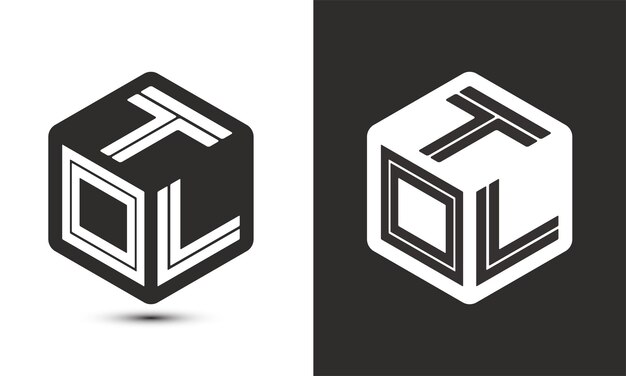 Diseño de logotipo de letra TOL con logotipo de cubo ilustrador logotipo vectorial estilo de superposición de fuente de alfabeto moderno