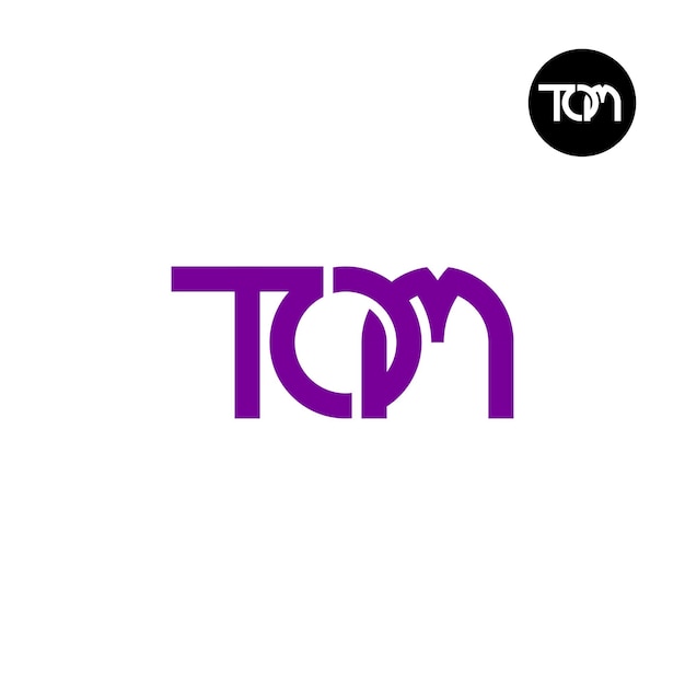 Diseño del logotipo de la letra TOM Monogram