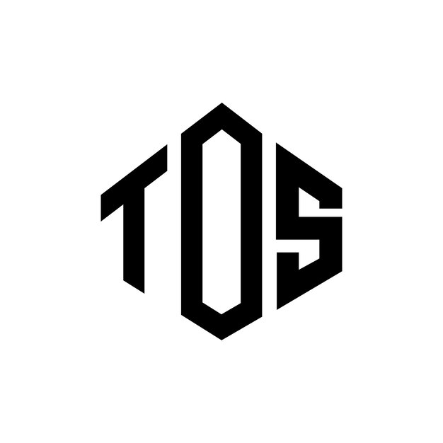Diseño de logotipo de letra TOS con forma de polígono TOS polígono y forma de cubo diseño de logotipo TOS hexágono modelo de logotipo vectorial colores blanco y negro TOS monograma logotipo de negocios y bienes raíces