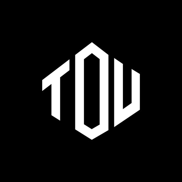 Diseño del logotipo de la letra TOU con forma de polígono TOU diseño del logotipo en forma de póligono y cubo TOU hexágono modelo de logotipo vectorial colores blanco y negro TOU monograma logotipo de negocios y bienes raíces