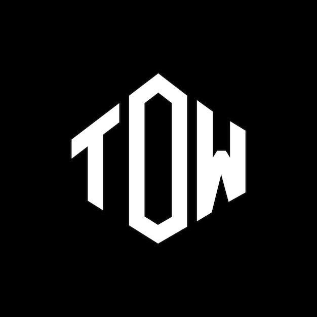 Diseño del logotipo de la letra TOW con forma de polígono TOW diseño del logotipo en forma de póligono y cubo TOW hexágono modelo de logotipo vectorial colores blanco y negro TOW monograma logotipo de negocios y bienes raíces