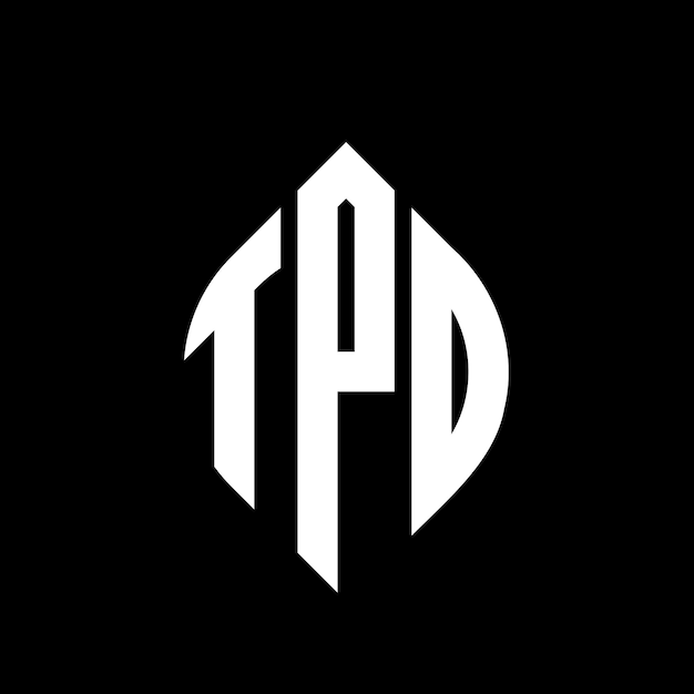 El diseño del logotipo de la letra TPD en círculo con forma de círculo y elipse TPD letras en elipse con estilo tipográfico Las tres iniciales forman un logotipo de círculo TPD círculo emblema monograma abstracto letra marca vector