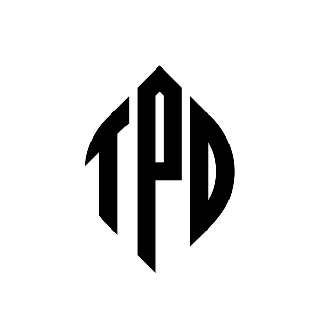 El diseño del logotipo de la letra TPD en círculo con forma de círculo y elipse TPD letras en elipse con estilo tipográfico Las tres iniciales forman un logotipo de círculo TPD círculo emblema monograma abstracto letra marca vector