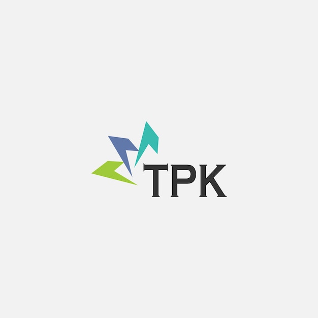 Diseño del logotipo de la letra TPK en fondo blanco Diseño creativo y moderno del logotipio de la carta TPK Diseño vectorial