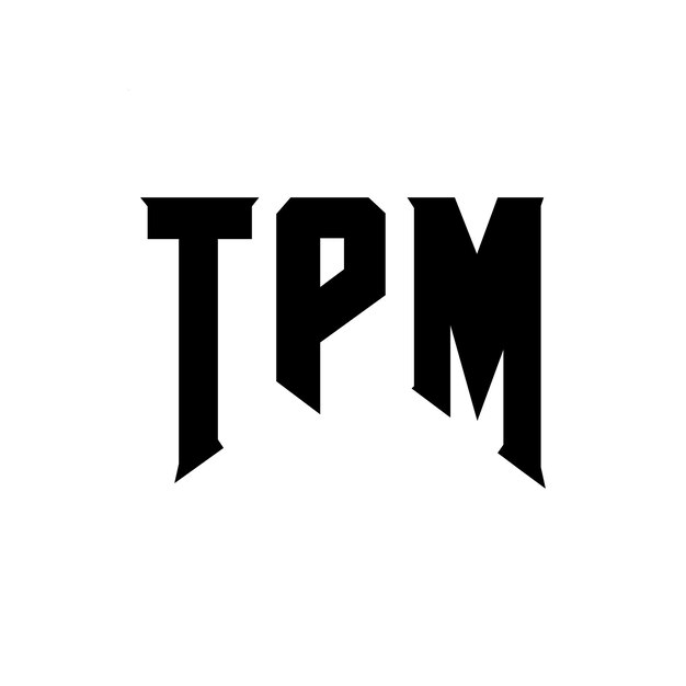 Diseño de logotipo de letra TPM para una empresa de tecnología TPM diseño de logotipo TPM combinación de colores blanco y negro TPM logotipo vector TPM diseño del icono TPM alfabeto TPM tipografía diseño del logotipo