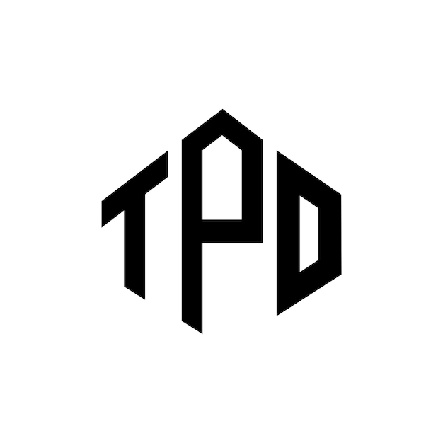 Diseño de logotipo de letra TPO con forma de polígono TPO polígono y forma de cubo diseño de logotipo TPO hexágono modelo de logotipo vectorial colores blanco y negro TPO monograma negocio y logotipo de bienes raíces