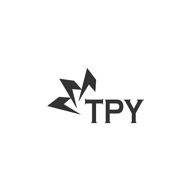 Diseño del logotipo de la letra TPY en fondo blanco Diseño creativo y moderno del logotipio de la carta TPY Diseño vectorial