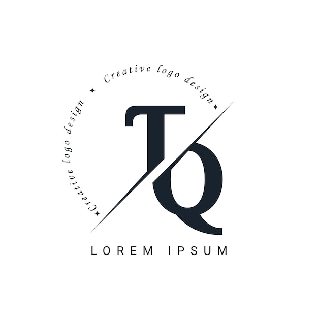 Vector diseño del logotipo de la letra tq con un corte creativo diseño creativo del logotipo