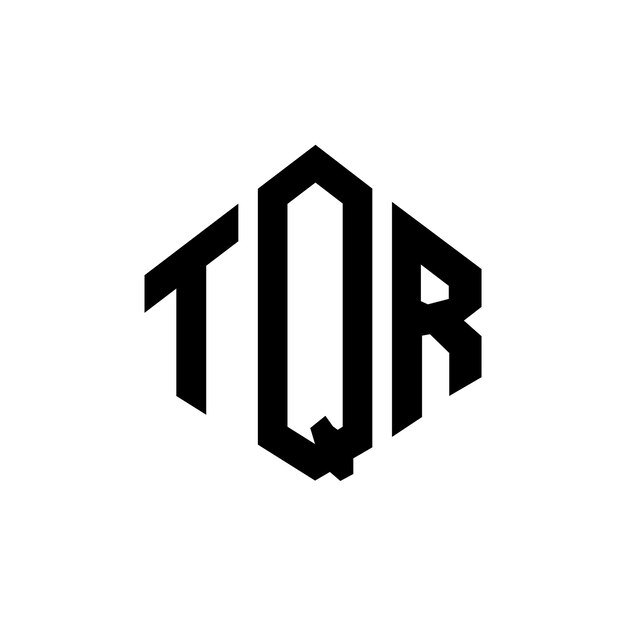 Diseño de logotipo de letra TQR con forma de polígono TQR poligono y forma de cubo diseño de logotipo TQR hexágono patrón de logotipo vectorial colores blanco y negro TQR monograma logotipo de negocios e inmobiliario