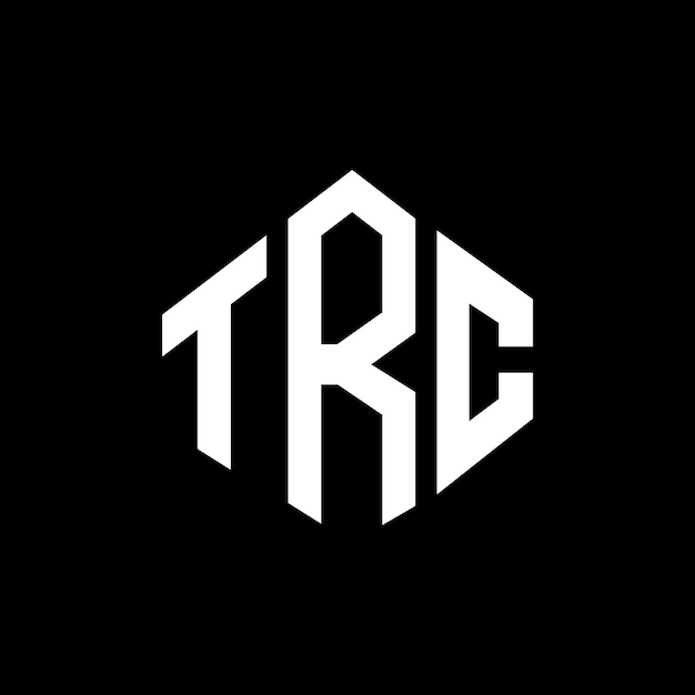 Diseño de logotipo de letra TRC con forma de polígono TRC polígono y forma de cubo diseño de logotipo TRC hexágono patrón de logotipo vectorial colores blanco y negro TRC monograma negocio y logotipo de bienes raíces