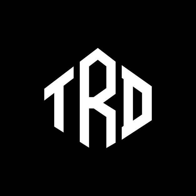 Diseño del logotipo de la letra TRD con forma de polígono TRD diseño del logotipo en forma de póligono y cubo TRD hexágono modelo de logotipo vectorial colores blanco y negro TRD monograma logotipo de negocios e inmobiliario