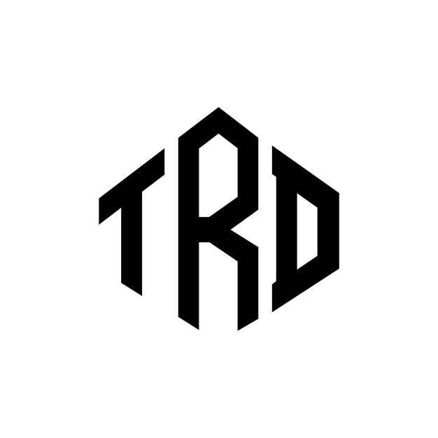 Diseño del logotipo de la letra TRD con forma de polígono TRD diseño del logotipo en forma de póligono y cubo TRD hexágono modelo de logotipo vectorial colores blanco y negro TRD monograma logotipo de negocios e inmobiliario