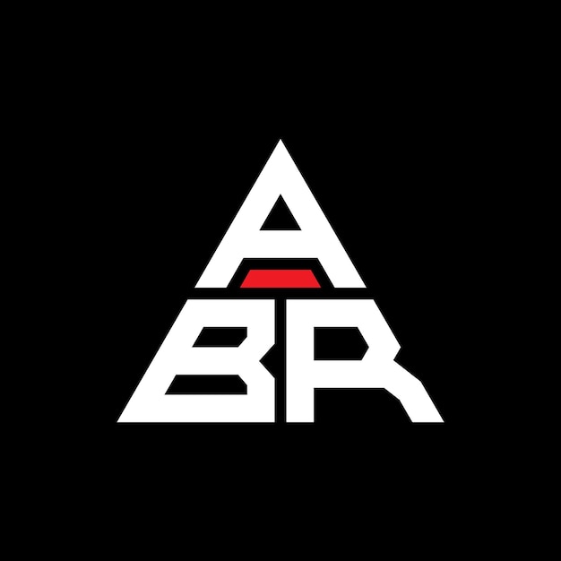 Diseño de logotipo de letra triangular ABR con forma de triángulo ABR diseño de logotipo triangular monograma ABR triángulo vectorial plantilla de logotipo con color rojo ABR logotipia triangular sencilla elegante y lujosa