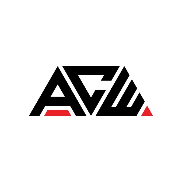 Diseño de logotipo de letra triangular ACW con forma de triángulo diseño de logotipo triangular monograma modelo de logotipo vectorial triángulo ACW con color rojo logotipo triangle ACW sencillo elegante y lujoso logotipo ACW