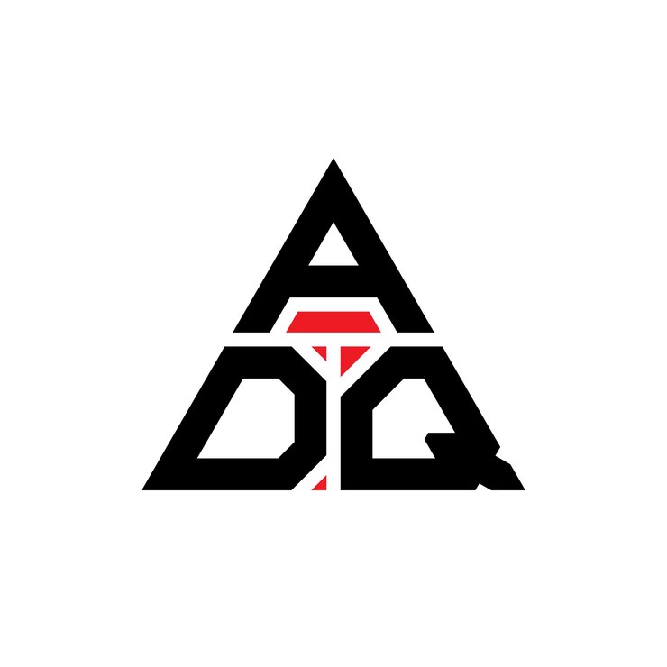 Vector diseño de logotipo de letra triangular adq con forma de triángulo diseño de logotipo triángulo adq monograma plantilla de logotipo vectorial triángulo adq con color rojo logotipo triangular adq sencillo elegante y lujoso