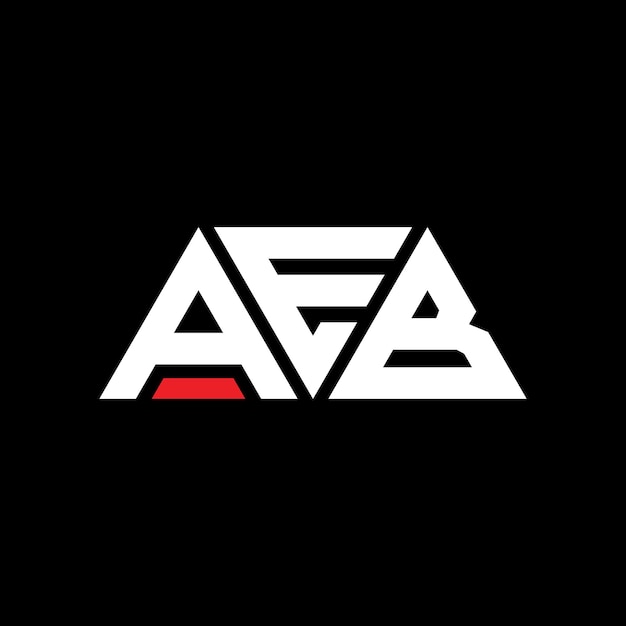 Diseño de logotipo de letra triangular AEB con forma de triángulo Diseño del logotipo triangular monograma Template de logotipo vectorial de triángulos AEB con color rojo Logotipo triangulares AEB Simple Elegante y lujoso Logotipo AEB