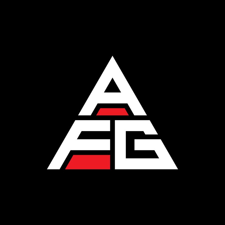 Vector diseño de logotipo de letra triangular afg con forma de triángulo diseño de logotipo triangular monograma plantilla de logotipo vectorial triángulo afg con color rojo logotipo triangle afg sencillo elegante y lujoso