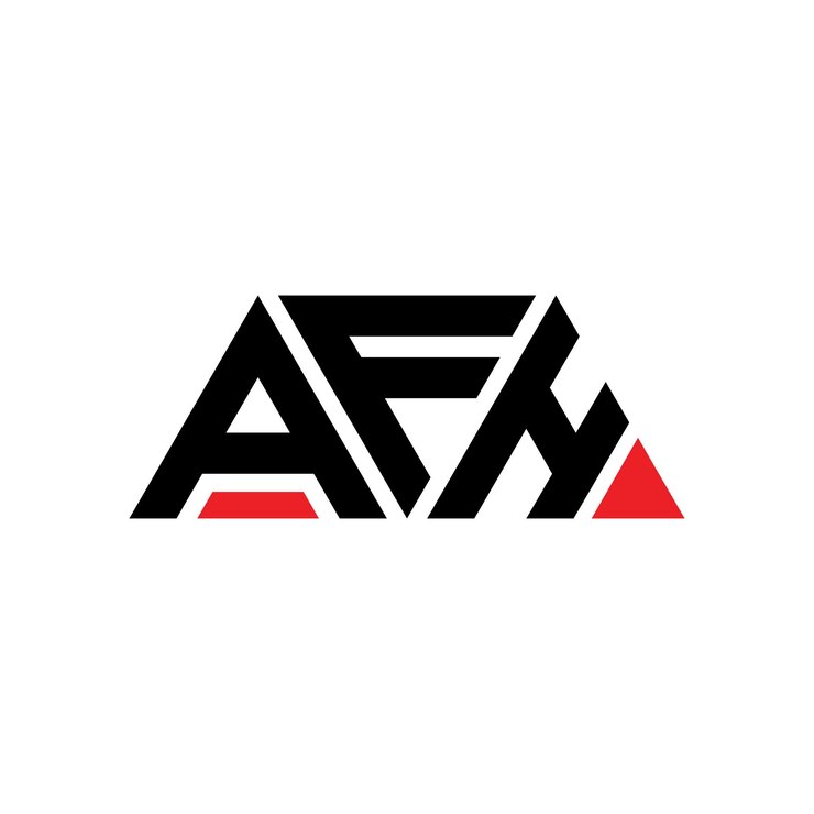 Vector diseño de logotipo de letra triangular afh con forma de triángulo diseño de logotipo triángulo afh monograma plantilla de logotipo vectorial triángulo afh con color rojo logotipo triangular afh sencillo elegante y lujoso logotipo afh
