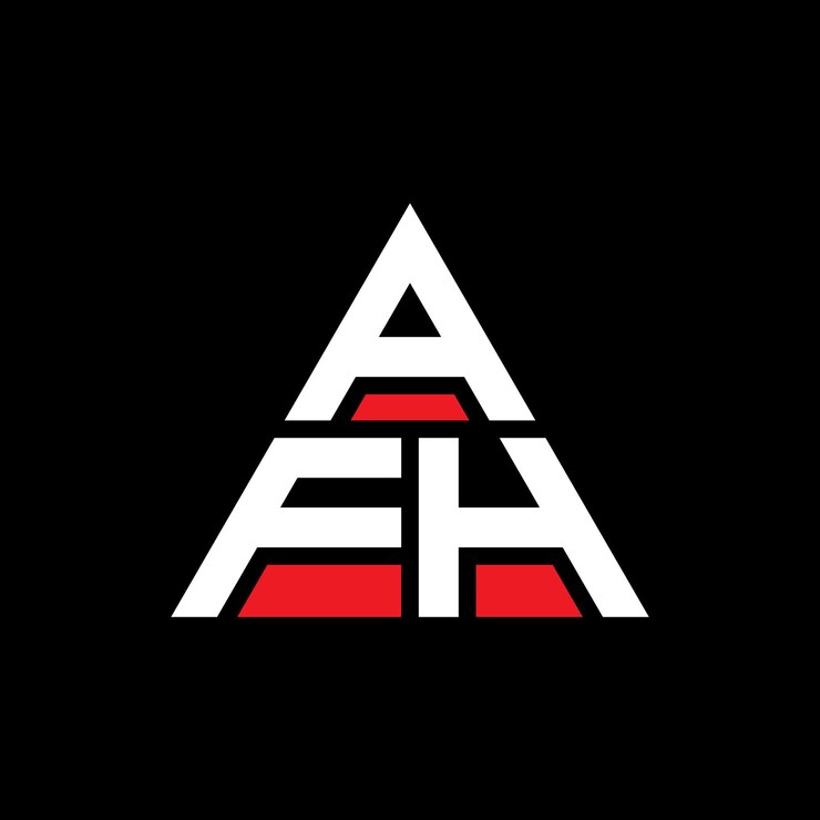 Vector diseño de logotipo de letra triangular afh con forma de triángulo diseño de logotipo triángulo afh monograma plantilla de logotipo vectorial triángulo afh con color rojo logotipo triangular afh sencillo elegante y lujoso