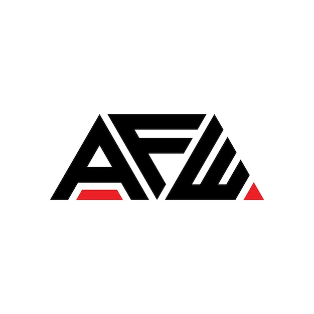 Diseño de logotipo de letra triangular AFW con forma de triángulo diseño de logotipo triangular monograma plantilla de logotipo vectorial triángulo AFW con color rojo logotipo triangle AFW sencillo elegante y lujoso logotipo AFW
