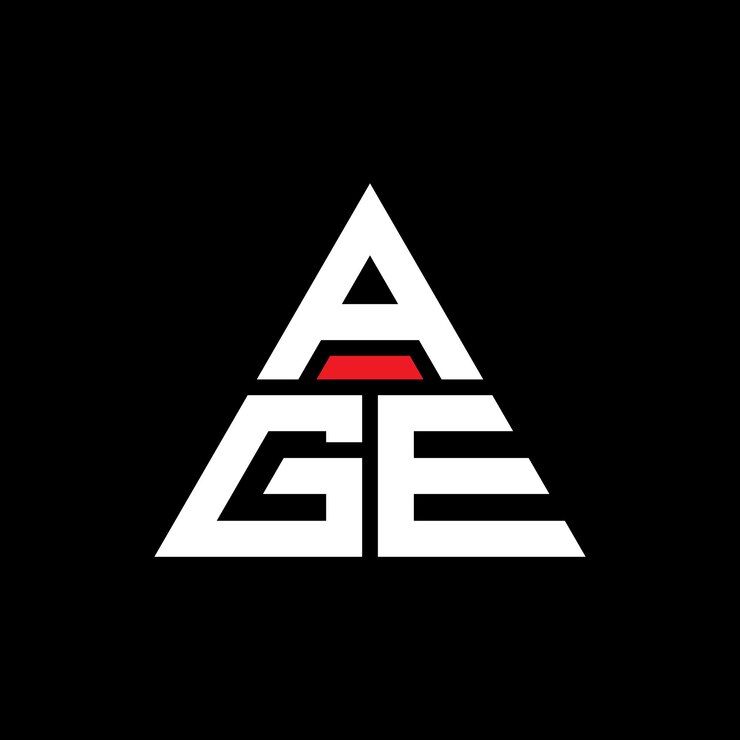 Vector diseño de logotipo de letra triangular age con forma de triángulo diseño de logotipo triángulo age monograma plantilla de logotipo vectorial triángulo ade con color rojo logotipo triangular ade sencillo elegante y lujoso