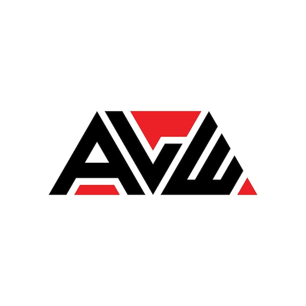 Diseño de logotipo de letra triangular ALW con forma de triángulo diseño de logotipo triangular monograma modelo de logotipo vectorial triángulo ALW con color rojo LOGO triangular sencillo elegante y lujoso LOGO ALW