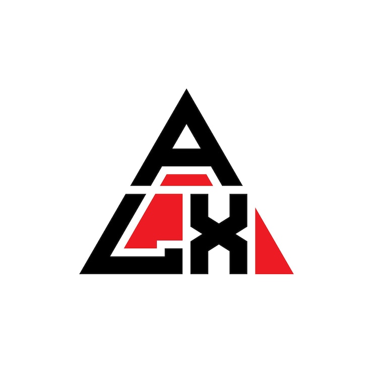 Vector diseño de logotipo de letra triangular alx con forma de triángulo diseño de logotipo triangular monograma alx triángulo vectorial plantilla de logotipo con color rojo logotipo triangle alx sencillo elegante y lujoso