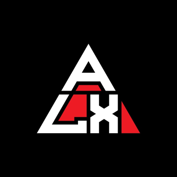 Vector diseño de logotipo de letra triangular alx con forma de triángulo diseño de logotipo triangular monograma alx triángulo vectorial plantilla de logotipo con color rojo logotipo triangle alx sencillo elegante y lujoso