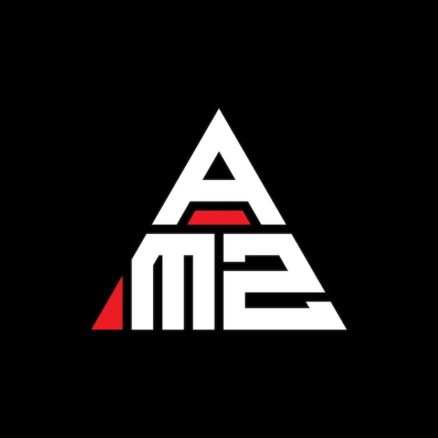 Diseño de logotipo de letra triangular AMZ con forma de triángulo Diseño del logotipo triangular monograma AMZ plantilla de logotipo vectorial triangular con color rojo Logotipo triangulares AMZ Simple Elegante y lujoso