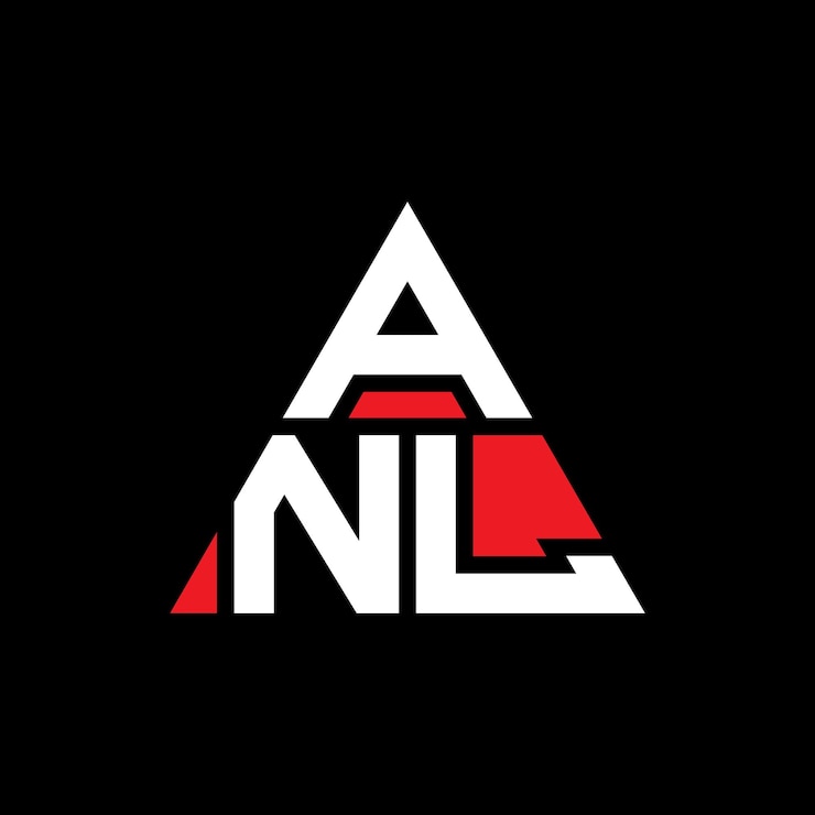 Vector diseño de logotipo de letra triangular anl con forma de triángulo diseño de logotipo triangular monograma plantilla de logotipo vectorial triangular aml con color rojo logotipo triangular simple elegante y lujoso