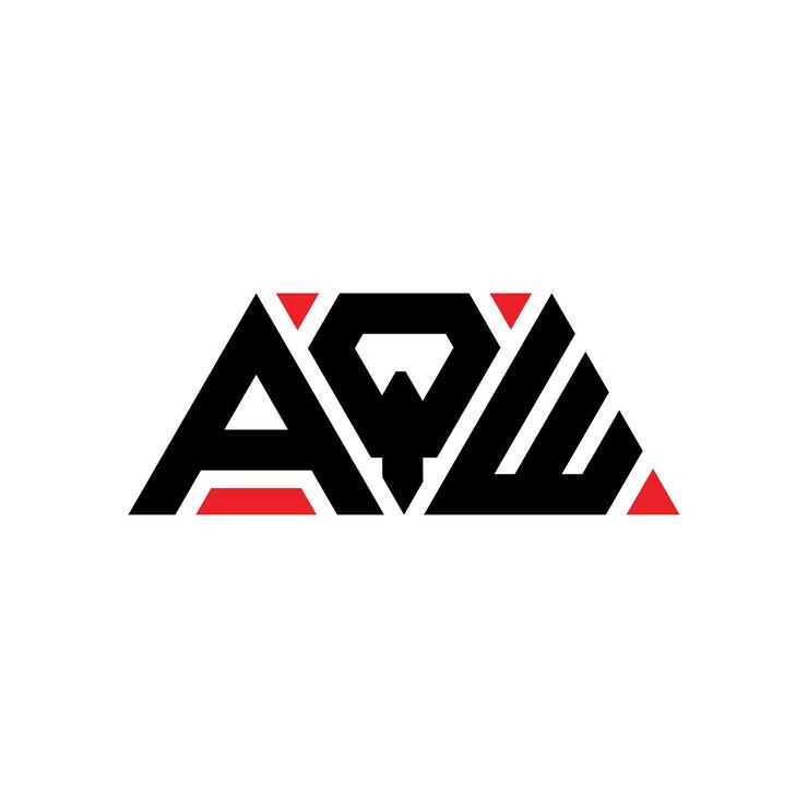 Vector diseño de logotipo de letra triangular aqw con forma de triángulo diseño de logotipo triangular monograma modelo de logotipo vectorial triángulo aqw con color rojo logotipo triangle aqw sencillo elegante y lujoso logotipo aqw