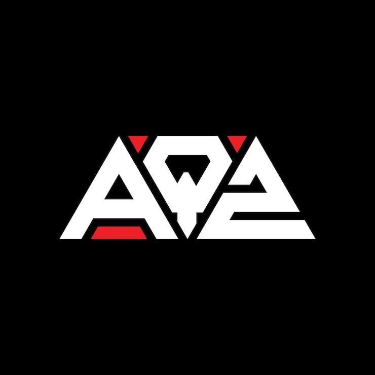 Vector diseño de logotipo de letra triangular aqz con forma de triángulo diseño de logotipo triangular monograma aqz triángulo vectorial plantilla de logotipo con color rojo aqz logo triangular sencillo elegante y lujoso logotipo aqz