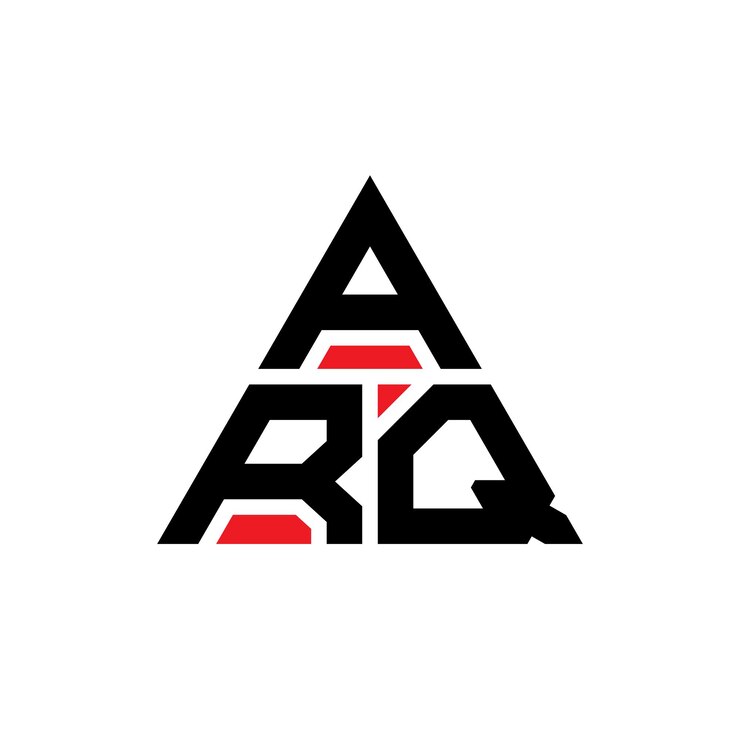Vector diseño de logotipo de letra triangular arq con forma de triángulo diseño de logotipo triángulo arq monograma plantilla de logotipo vectorial triángulo arq con color rojo logotipo triangular arq sencillo elegante y lujoso