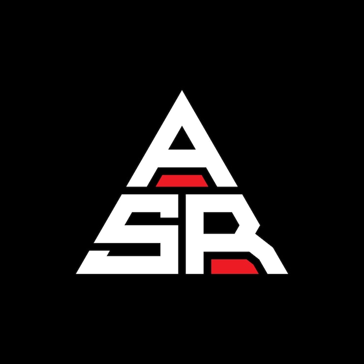 Vector diseño de logotipo de letra triangular asr con forma de triángulo diseño de diseño de logotipo triángulo asr monograma estampa de logotipo vectorial triangle asr con color rojo logotipo triangular simple elegante y lujoso